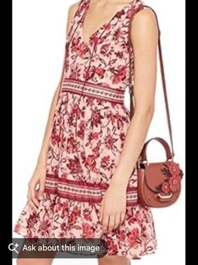 Kate Spade New York Sleeveless Paisley Blossom Dress Conch Shell Womens  Sz 6